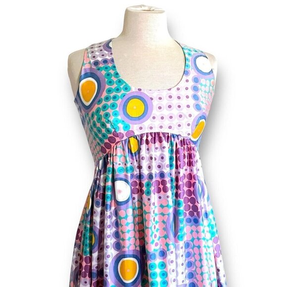 Vintage 1970s Saks Fifth Avenue Womens Maxi Dress Sz Small Polka Dot Sundress - Picture 5 of 11